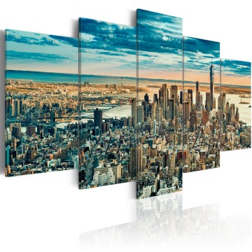 Canvas 5 luik schilderij new york 33 240 x 112 cm 0069 b n