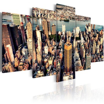 Canvas 5 luik schilderij new york 6 240 x 112 cm da 0022 bn