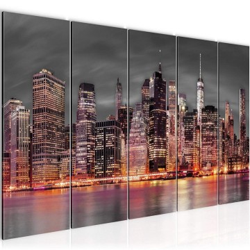 Canvas 5 luik schilderij new york 8 220 x 80 cm 014055