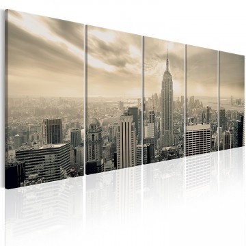 Canvas 5 luik schilderij new york3 225 x 90 cm