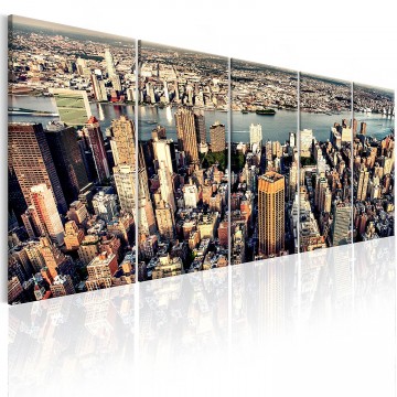 Canvas 5 luik schilderij new york5 225 x 90 cm