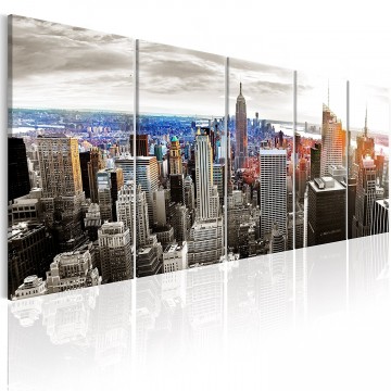 Canvas 5 luik schilderij new york8 225 x 90 cm