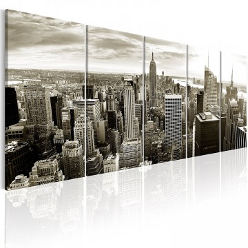 Canvas 5 luik schilderij new york9 225 x 90 cm