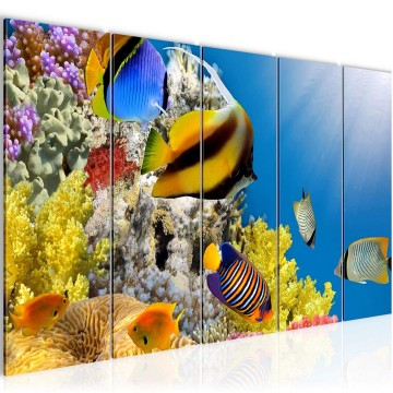 Canvas 5 luik schilderij oceaan 1 220 x 80 cm 609455