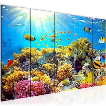 Canvas 5 luik schilderij oceaan 2 220 x 80 cm 608755