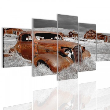 Canvas 5 luik schilderij oldtimer 3 200 x 100 cm 60215