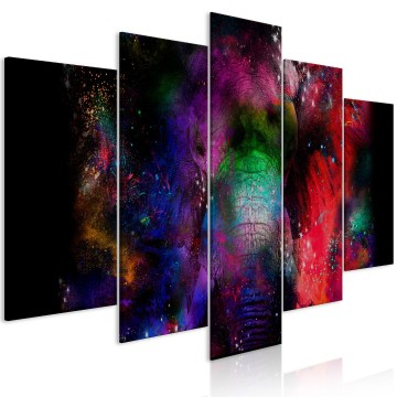 Canvas 5 luik schilderij olifant  240 x 112 cm  g c 0340 b m