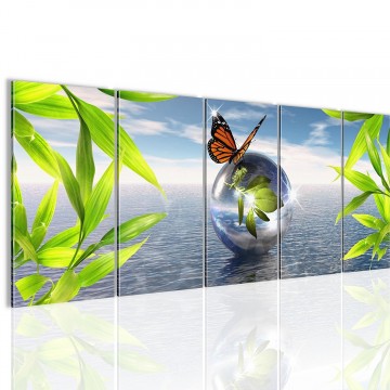 Canvas 5 luik schilderij ontspan2 220 x 80 cm 505155