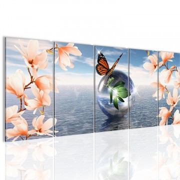 Canvas 5 luik schilderij ontspan3 220 x 80 cm 505155