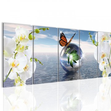 Canvas 5 luik schilderij ontspan4 220 x 80 cm 505155