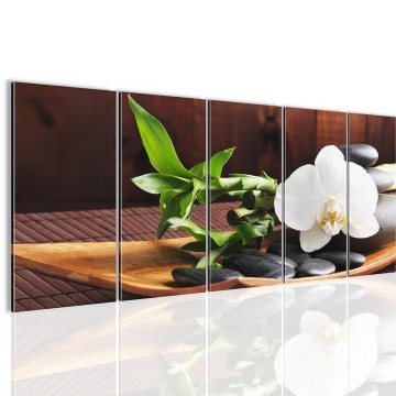 Canvas 5 luik schilderij ontspanning orchidee2 220 x 80 cm 502312 0