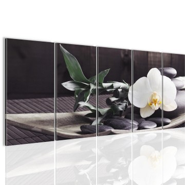Canvas 5 luik schilderij ontspanning orchidee4 220 x 80 cm 502312 0