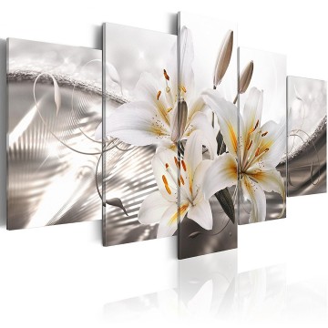 Canvas 5 luik schilderij orchidee 1 240 x 112 cm b a 0329 b n