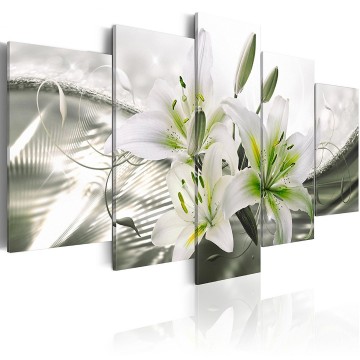 Canvas 5 luik schilderij orchidee 2 240 x 112 cm b a 0329 b n