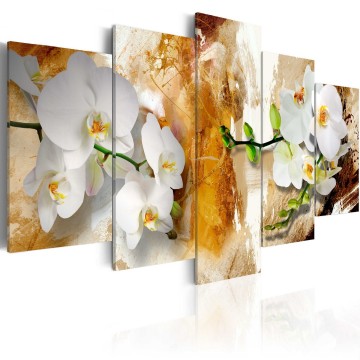 Canvas 5 luik schilderij orchidee 30 240 x 112 cm b a 0255 b n