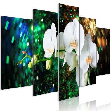 Canvas 5 luik schilderij orchidee 31 240 x 112 cm bc 0216 bm