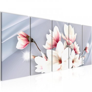 Canvas 5 luik schilderij orchidee abstract2 220 x 80 cm 208255