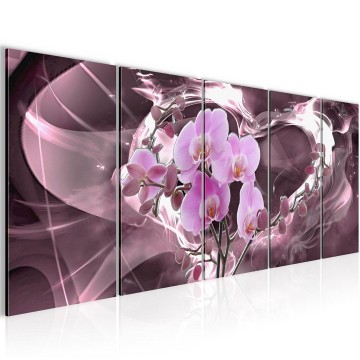 Canvas 5 luik schilderij orchidee hart3 220 x 80 cm 203655 0
