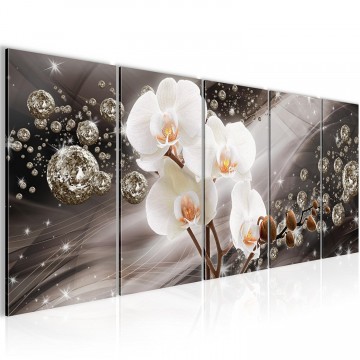 Canvas 5 luik schilderij orchidee wit1 220 x 80 cm 200955