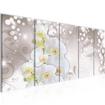 Canvas 5 luik schilderij orchidee2 220 x 80 cm 201255 0