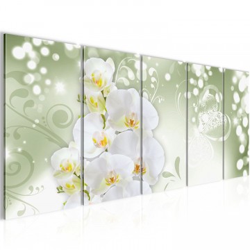 Canvas 5 luik schilderij orchidee3 220 x 80 cm 201255