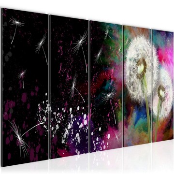 Canvas 5 luik schilderij paardenbloem 10 220 x 80 cm 015855