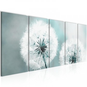 Canvas 5 luik schilderij paardenbloem3 220 x 80 cm 207155