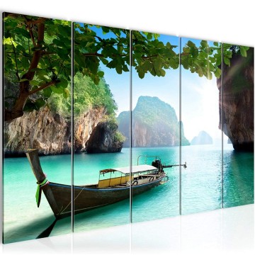 Canvas 5 luik schilderij paradijs 1 220 x 80 cm 609355