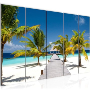 Canvas 5 luik schilderij paradijs 2 220 x 80 cm 604955