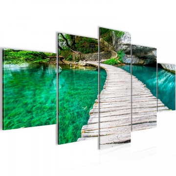 Canvas 5 luik schilderij paradijs brug 1 200 x 100 cm 60745