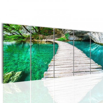 Canvas 5 luik schilderij paradijs1 220 x 80 cm 607412