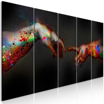 Canvas 5 luik schilderij peace special 225 x 90 cm h c 0186 b m