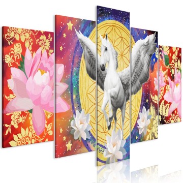 Canvas 5 luik schilderij pegasus 1 240 x 112 cm 0143 b m