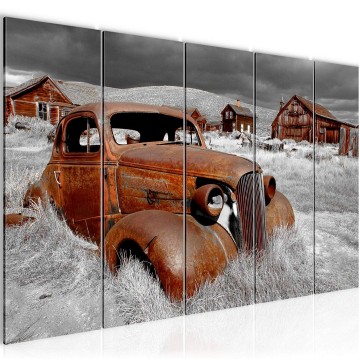 Canvas 5 luik schilderij retro auto 2 220 x 80 cm 602155