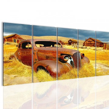 Canvas 5 luik schilderij retro auto2 220 x 80 cm 602155