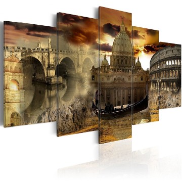 Canvas 5 luik schilderij rome 1 240 x 112 cm 020113   274