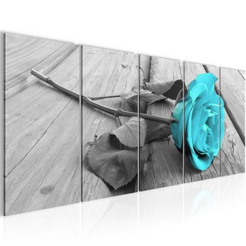 Canvas 5 luik schilderij roos hout4 220 x 80 cm 204412 0