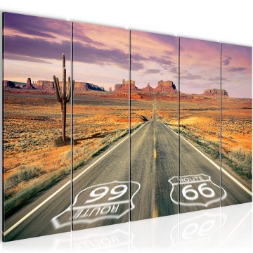 Canvas 5 luik schilderij route 66 1 220 x 80 cm 611355
