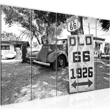 Canvas 5 luik schilderij route 66 auto 3 220 x 80 cm 609855