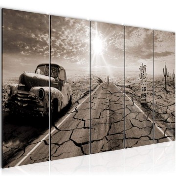 Canvas 5 luik schilderij route 66 auto 5 220 x 80 cm 600355