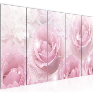 Canvas 5 luik schilderij rozen 1 220 x 80 cm 017255