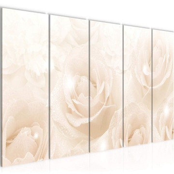 Canvas 5 luik schilderij rozen 3 220 x 80 cm 017255