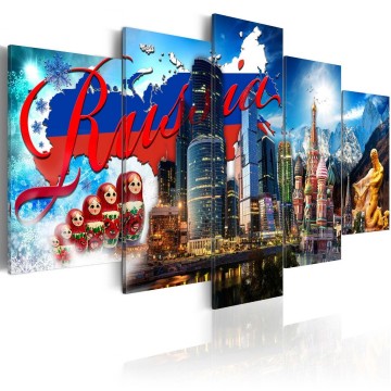 Canvas 5 luik schilderij rusland 1 240 x 112 cm 020113 273
