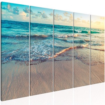 Canvas 5 luik schilderij strand 1 240 x 90 cm c b 0358 b m xl