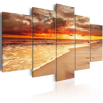 Canvas 5 luik schilderij strand 2 240 x 112 cm c c 0172 b a 