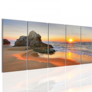 Canvas 5 luik schilderij strand4 220 x 80 cm 609512