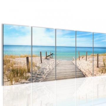 Canvas 5 luik schilderij strandopgang1 220 x 80 cm 609712