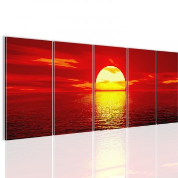 Canvas 5 luik schilderij sunshine 220 x 80 cm 601455