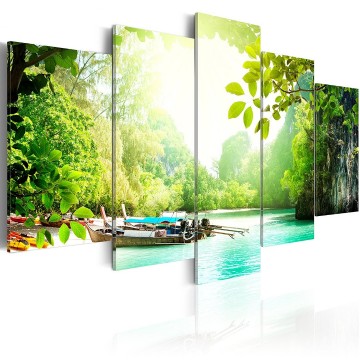 Canvas 5 luik schilderij thailand 1 240 x 112 cm c a 0005 b a