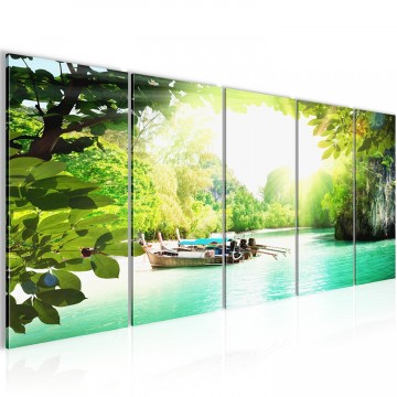 Canvas 5 luik schilderij thailand1 220 x 80 cm 604255